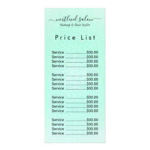 Elegant Modern Salon Price List Rack Card 