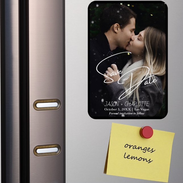Elegant Modern Save The Date Photo Template Magnet (Creator Uploaded)