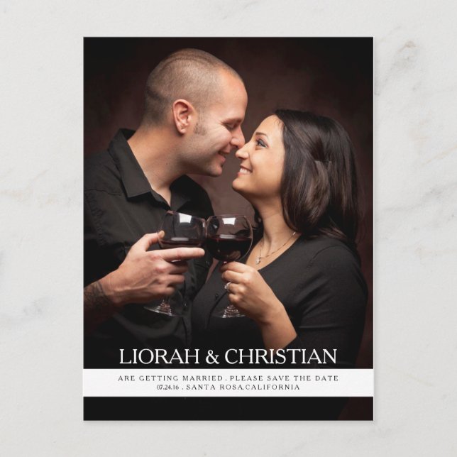 Elegant Modern Save the Date Postcard (Front)