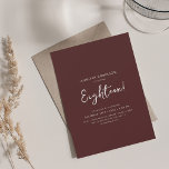 Elegant Modern Script 18th Birthday Burgundy  Invitation<br><div class="desc">An elegant "18th Birthday" party invitation design with modern typography and custom text.</div>
