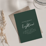 Elegant Modern Script 18th Birthday Emerald Invitation<br><div class="desc">An elegant "18th Birthday" party invitation design with modern typography and custom text.</div>