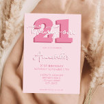 Elegant Modern Script 21st Birthday Invitation<br><div class="desc">Modern Pastel Pink 21st Birthday Invitation. Minimalist 21st birthday invitation template design featuring elegant calligraphy hand lettered script font.</div>