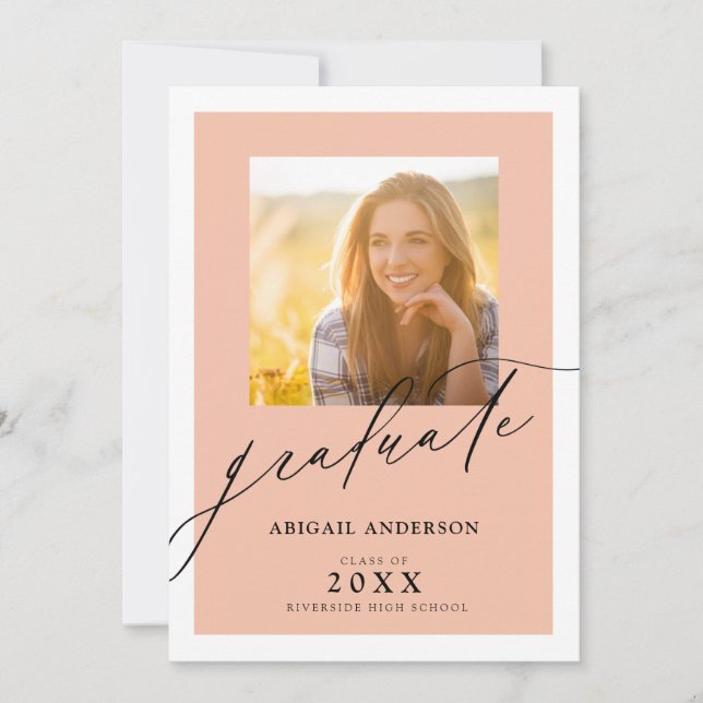 Elegant Modern Script 2 Photo Graduation (Front)