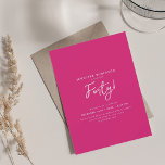Elegant Modern Script 40th Birthday Hot Pink  Invitation<br><div class="desc">An elegant "40th Birthday" party invitation design with modern typography and custom text.</div>
