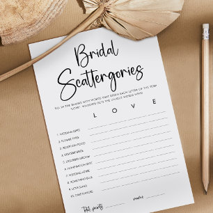 Elegant Modern Script   Bridal Scattergories Game