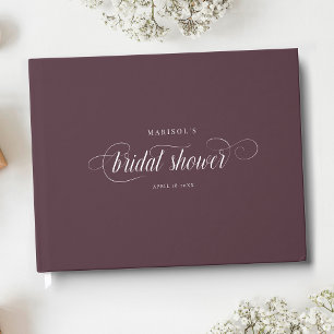 Elegant Modern Script Calligraphy Bridal Shower Gu Guest Book