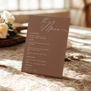 Elegant Modern Script Calligraphy Wedding Dinner Pedestal Sign