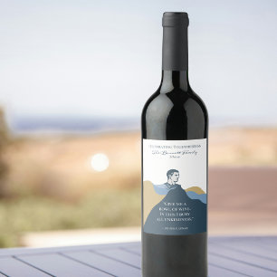 Elegant Modern Script Custom Colour  Wine Label