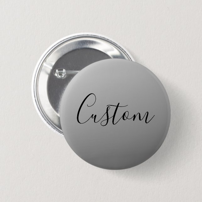 Elegant Modern Script Editable Black Text Writing 6 Cm Round Badge (Front & Back)