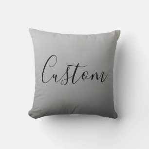 Elegant Modern Script Editable Black Text Writing Cushion