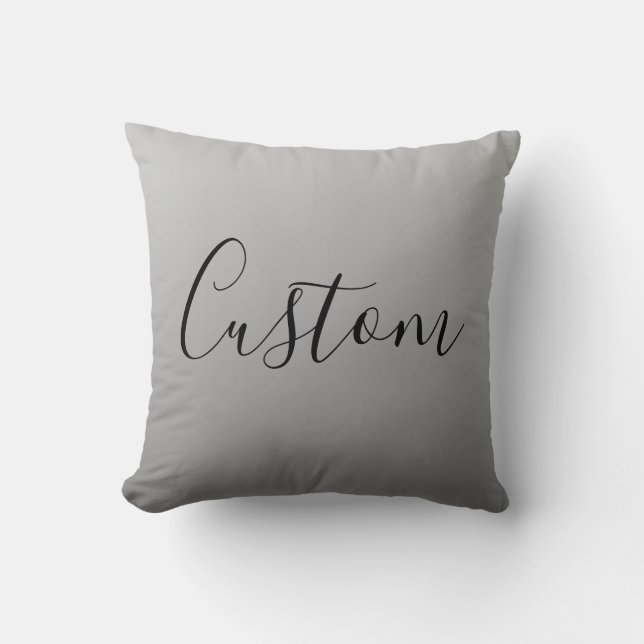 Elegant Modern Script Editable Black Text Writing Cushion (Front)