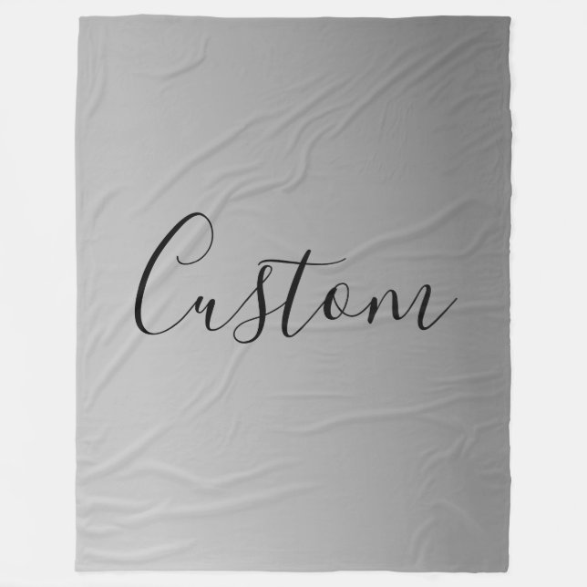 Elegant Modern Script Editable Black Text Writing Fleece Blanket (Front)
