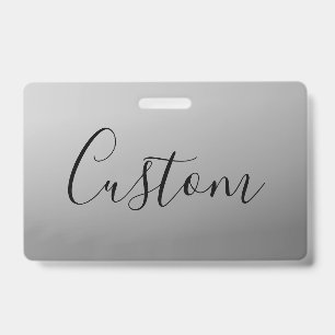 Elegant Modern Script Editable Black Text Writing ID Badge