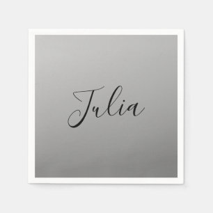 Elegant Modern Script Editable Black Text Writing Napkin