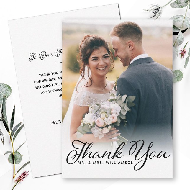 Elegant Modern Script Flat Thank You Card (Creator Uploaded)