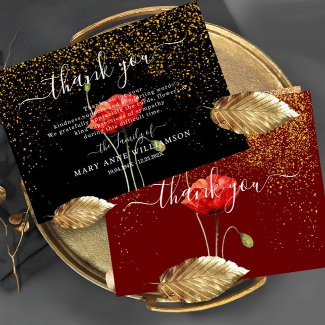 Elegant Modern Script Funeral Thank You Card (Creator Uploaded)