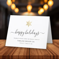 Elegant Modern Script Gold Snowflake Corporate