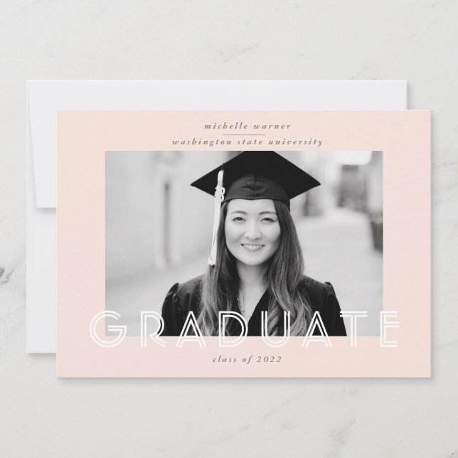 elegant modern script graduate announcement (Front)