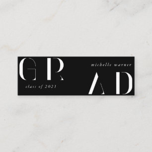 elegant modern script graduation name card