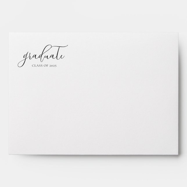 Elegant Modern Script Graduation Return Address Envelope (Front)