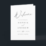 Elegant modern script minimalist wedding  program<br><div class="desc">Modern script minimalist design in charcoal black and white,  simple and elegant. Great folded wedding program. 
See all the matching pieces in collection</div>