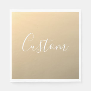 Elegant Modern Script Monogram or Word   Golden Napkin