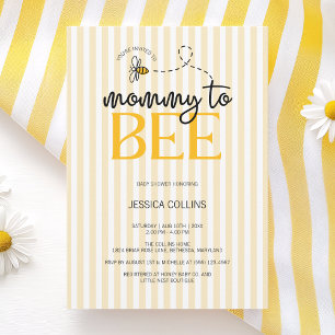 Elegant Modern Script Mummy to Bee Baby Shower Invitation