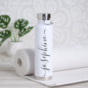 Elegant Modern script Name personalised Water Bottle