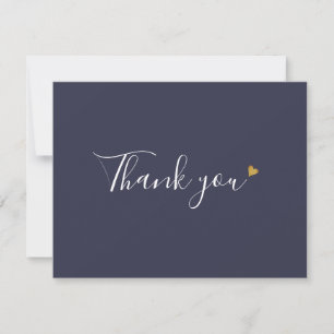 Elegant Modern Script Navy Business Thank You Card