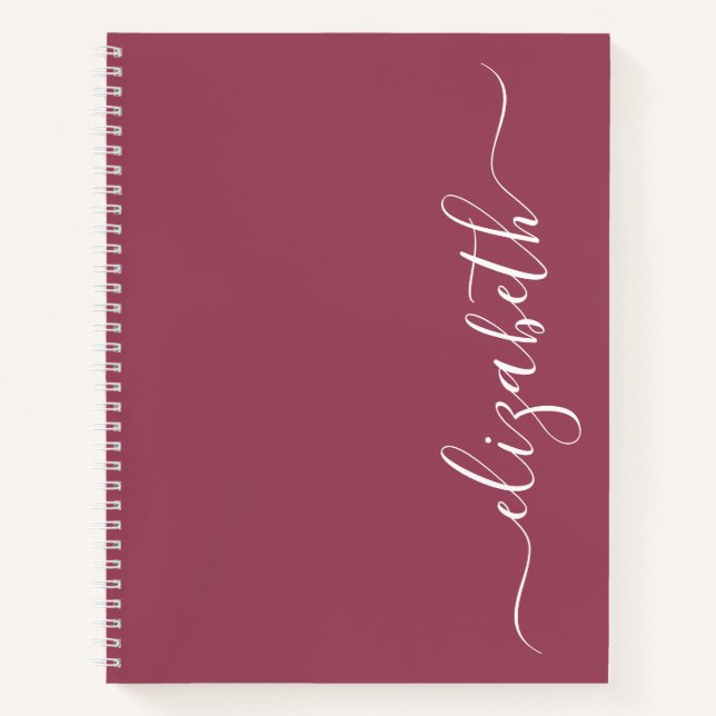 Elegant Modern Script Personalised Notebook (Front)