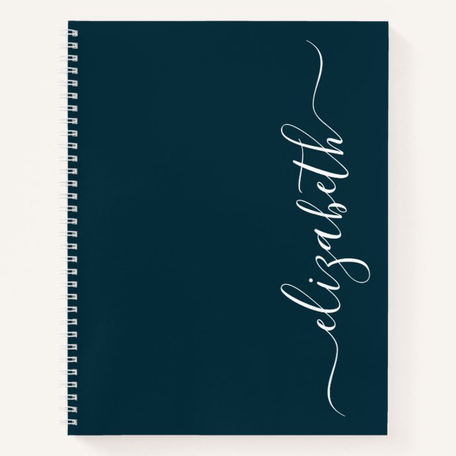 Elegant Modern Script Personalised Notebook (Front)
