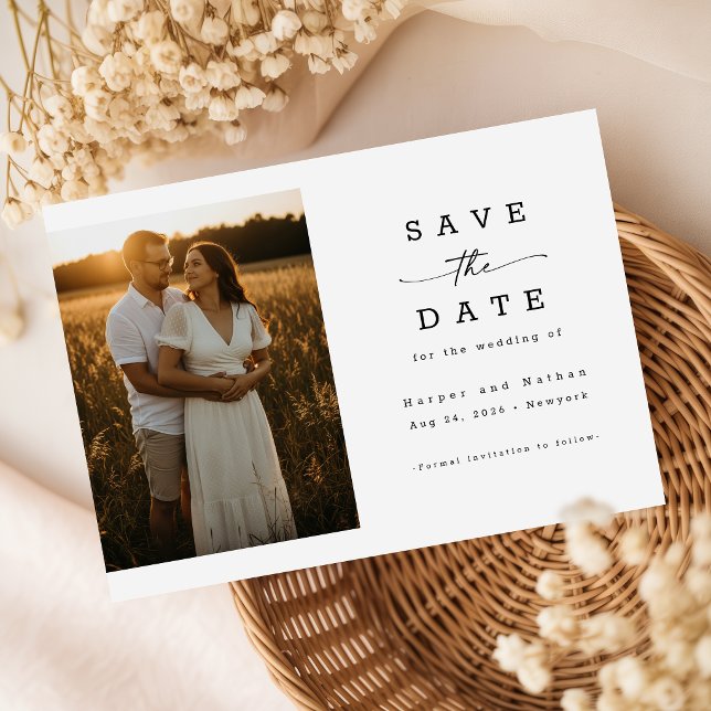 Elegant Modern Script Photo QR Code Wedding Invitation (Creator Uploaded)