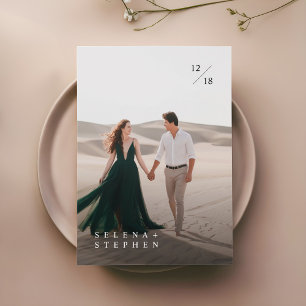 Elegant Modern Script Photo Wedding Invitation