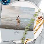 Elegant Modern Script Photo Wedding Save The Date<br><div class="desc">Modern script calligraphy with swish tail and your favourite photo wedding announcement save the date card.</div>
