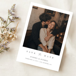Elegant Modern Script Photo Wedding Save The Date