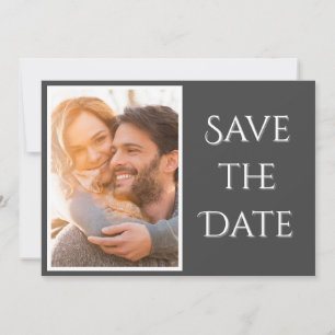 Elegant Modern Script Photo Wedding Save The Date