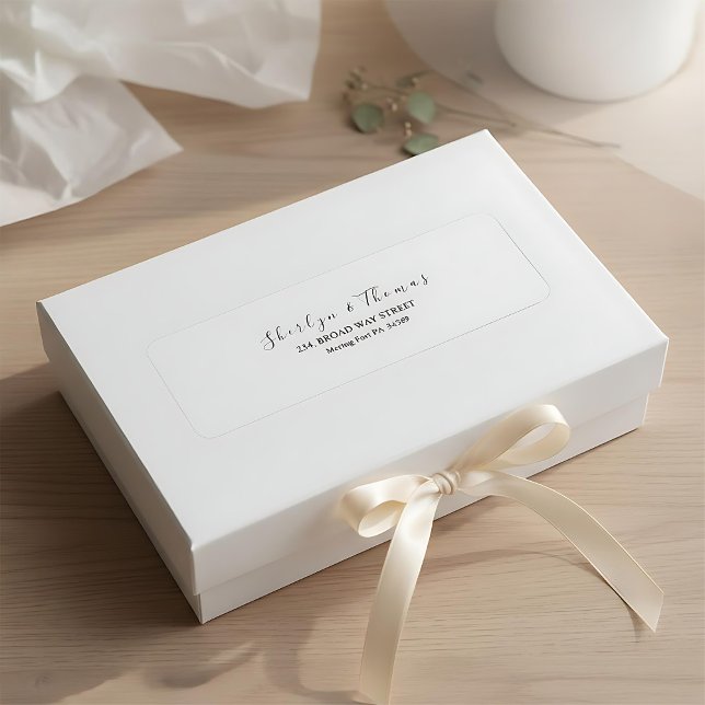 Elegant  modern script  return address label  (Creator Uploaded)