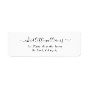 Elegant Modern Script Return Address Label