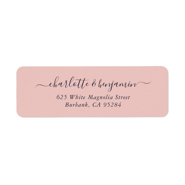 Elegant Modern Script Return Address Label (Front)