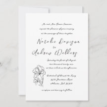 Elegant Modern Script Wedding Invitation