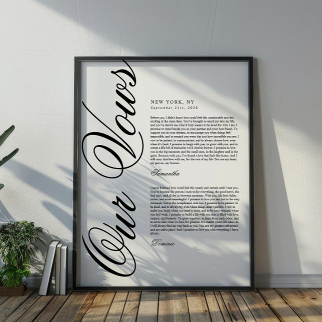 Elegant Modern Script Wedding Vows Poster (Creator Uploaded)