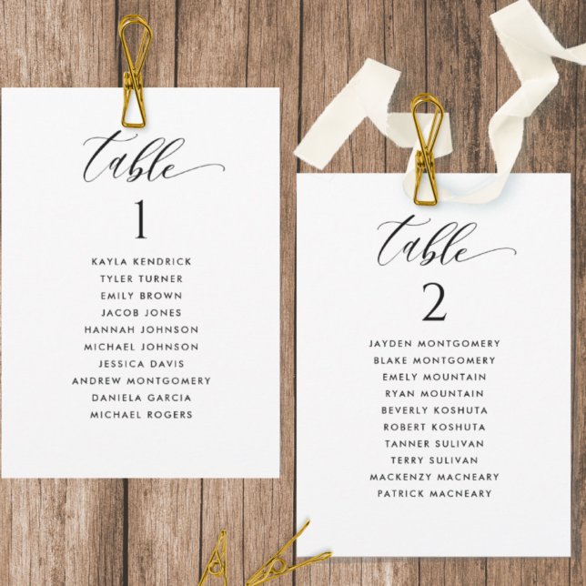 Elegant Modern Seating Plan Cards with Guest Names (Creator Uploaded)