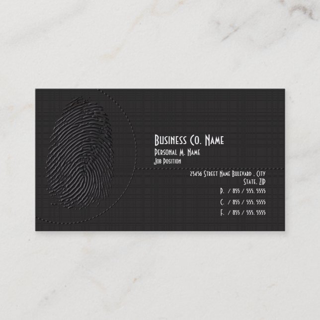 Elegant Modern Security Private Investigations Business Card (Front)