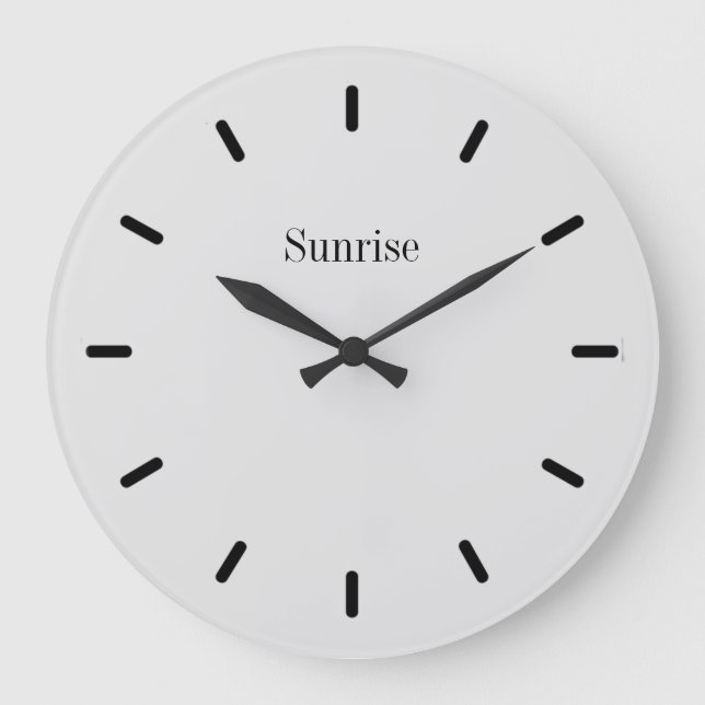 Elegant Modern Silver Colour & Black Large Clock (Front)