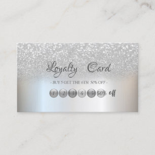 Elegant Modern Silver Glitter Bokeh Loyalty Card