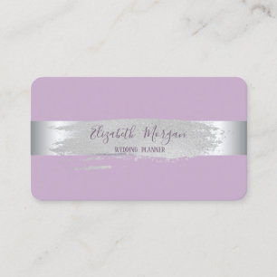 Elegant Modern ,Silver  Stripe,Brush Stroke Business Card
