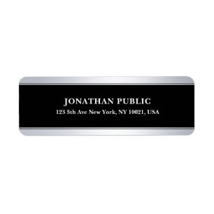 Elegant Modern Silver Template Return Address Label