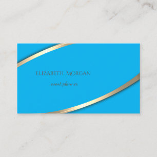 Elegant Modern Simple Blue,Gold Stripe Business Card