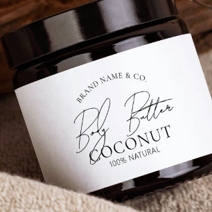 Elegant Modern Simple Body Butter Scrub Jar Label