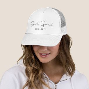 Elegant Modern Simple Bride Squad Bridesmaid Trucker Hat